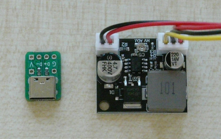 USB-C connector and DCDC converter